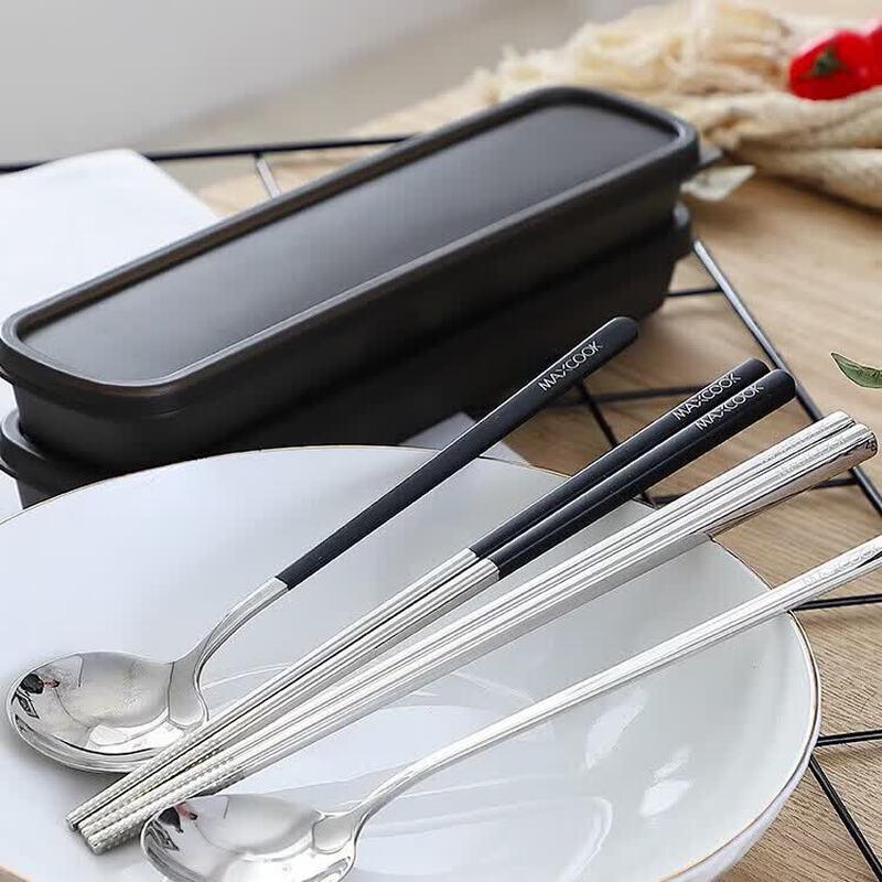 MAXCOOK Portable 3-Piece 304 Stainless Steel Cutlery Set