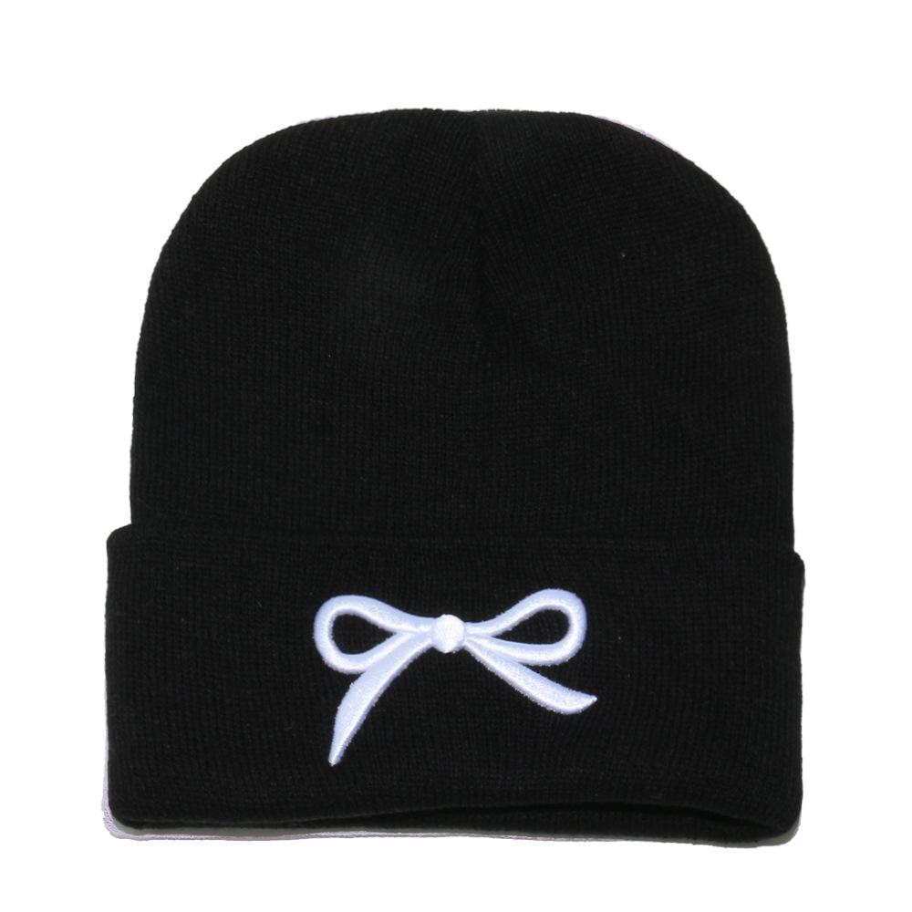 2025 autumn and winter new knitted hat children's trend versatile cold hat Korean version outdoor bow wool hat