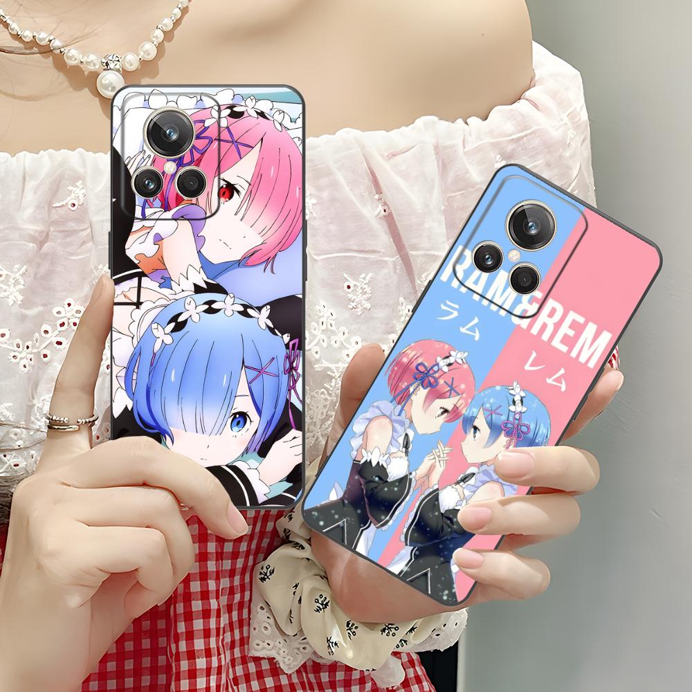 ReZero Rem Ram Matte TPU Mobile Phone Case for Realme GT 8 Neo Pro C75 73 71 C67 65 C55 53 C35 31 C20 15 Colorful Cover