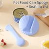 Airtight Design Cat Can Topper Silicone Cat Food Lids with Spoon Pet Food Scoop Set  Home Use