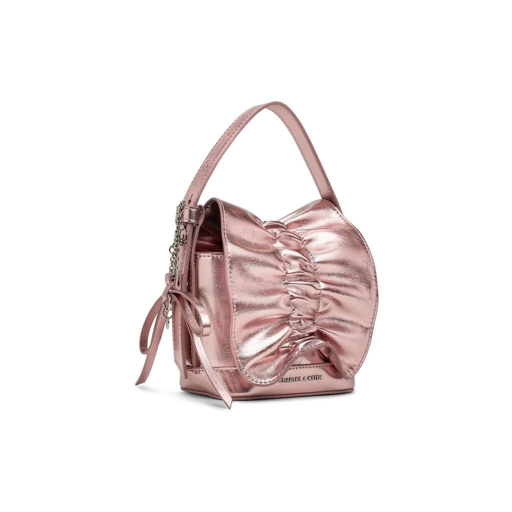 Charles & Keith Vintage Pleated Bow Crossbody Bag Women Handbags Multiple-Colors CK6-40151554