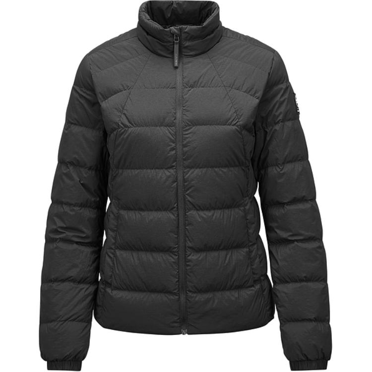 Skechers Water-Resistant Comfortable Lightweight Windproof Warm Short Down Jacket Women outerwear Carbon-Black P424W004-0018 S