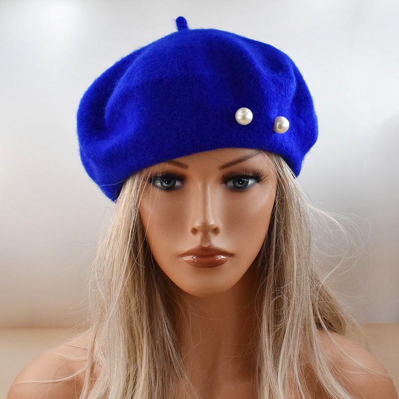 56cm Malířská čepice Lehký Perlový Baret Retro Kšiltovka Vintage Tenká Vintage Vlna Francouzská Dámská Podzimní