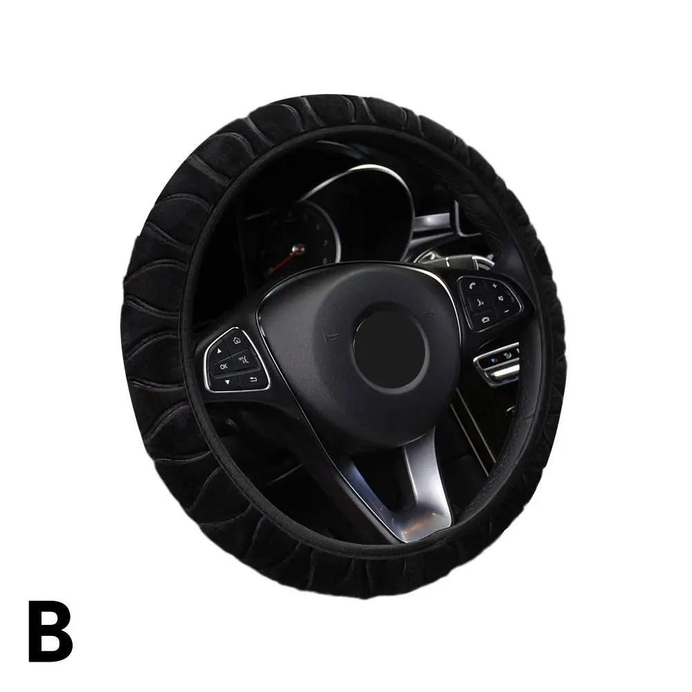 

Soft Winter Warm Plush Car Steering Wheel Cover Universal 37-38cm Protector Decoration For Car Auto Interior Accessories V9N5 чёрный
