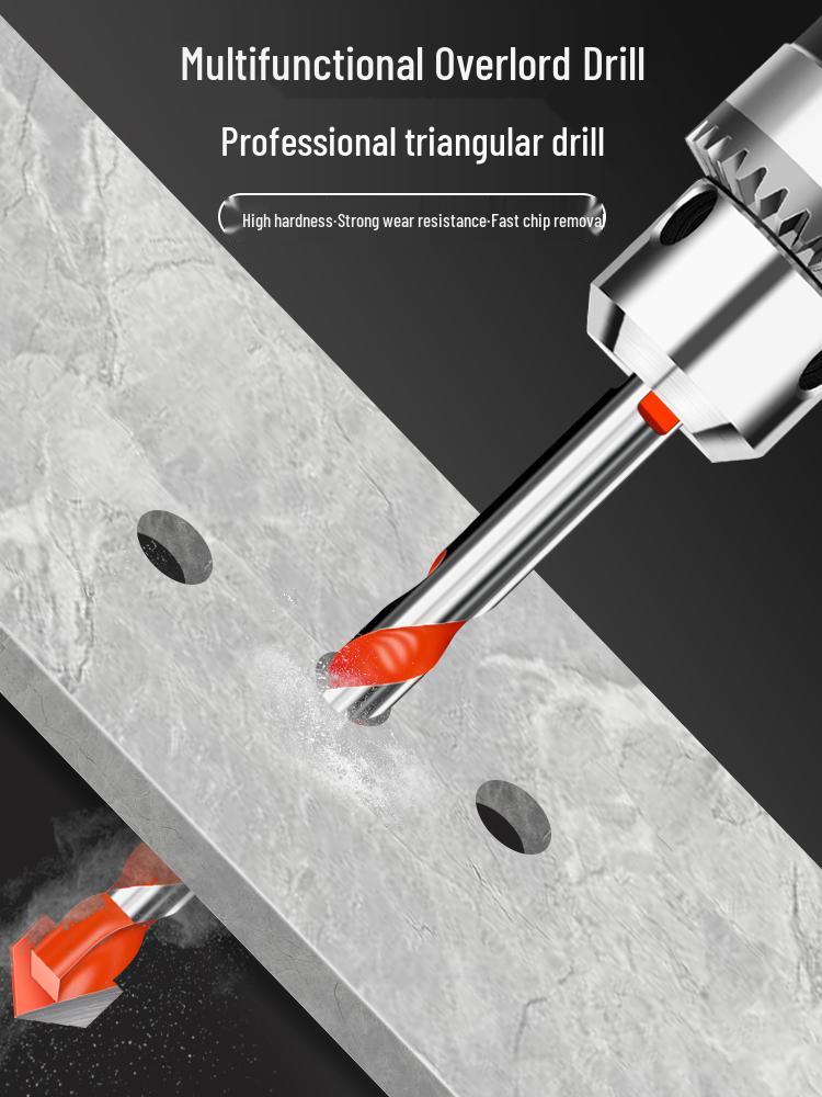All-in-One 6mm Alloy Triangle Drill Bit for Tile, Concrete, Glass, and Cement