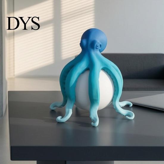 Dimmable Bedside Nightlight 3D Printed Octopus Night Light, Creative Table Lamp with Remote Control, 7 Color RGB Gradient Sleep LED for Kids Bedroom &