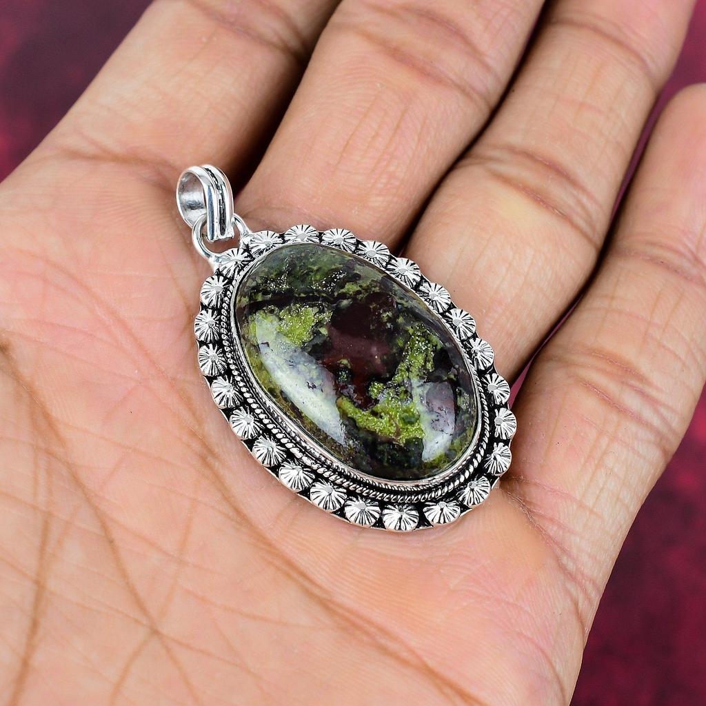 Dragon Blood Pendant, Gemstone Jewelry 925 Solid Sterling Silver Pendant, Gift For Women Handmade Pendant