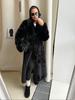 Women's Collar Tied Waist Artificial Wool Long Winter Coat