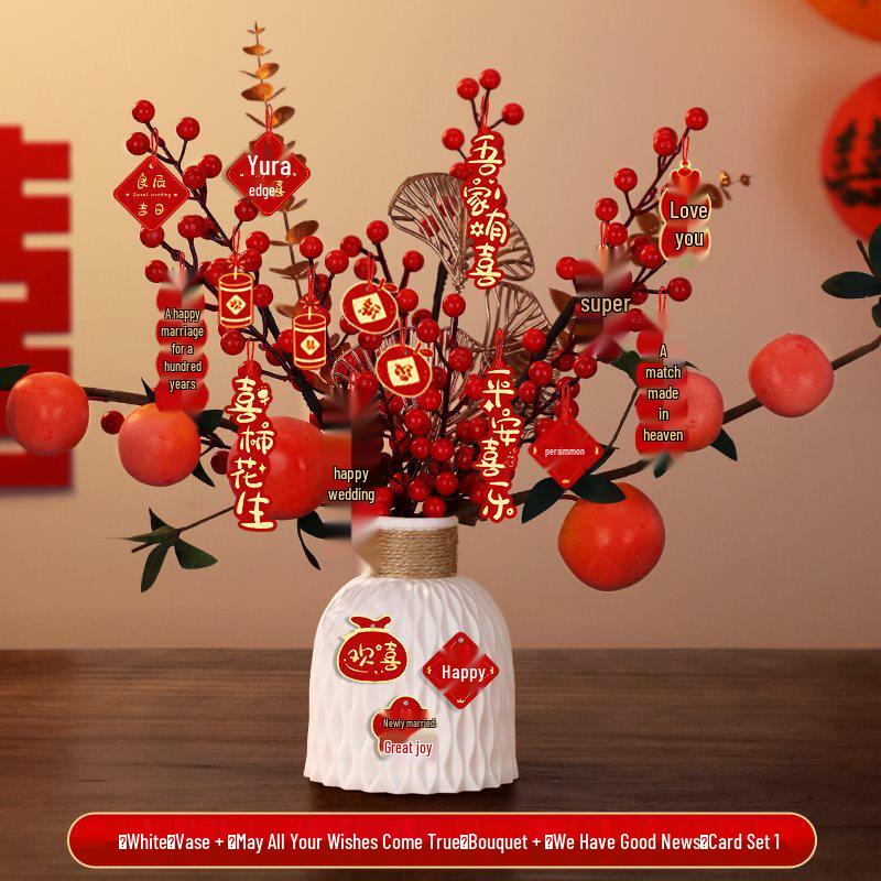 Bridal Wedding Gift Potted Plant Ornament for Living Room or Engagement Banquet Decor