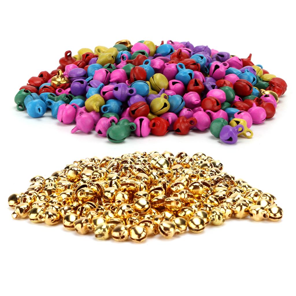 300pcs Small Bells DIY Mini Tiny Iron Jingle Bells with Hole for Craft Jewelry Festival Birthday Dec