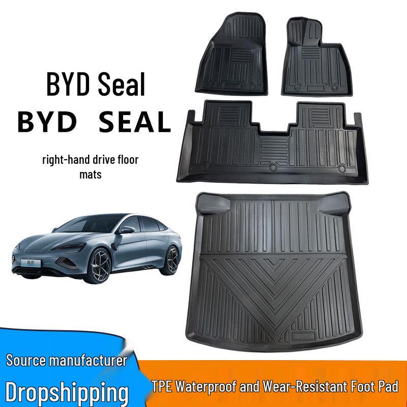 TPE Waterproof & Wear-Resistant Floor and Trunk Mats for Right-Hand Drive BYD SEAL