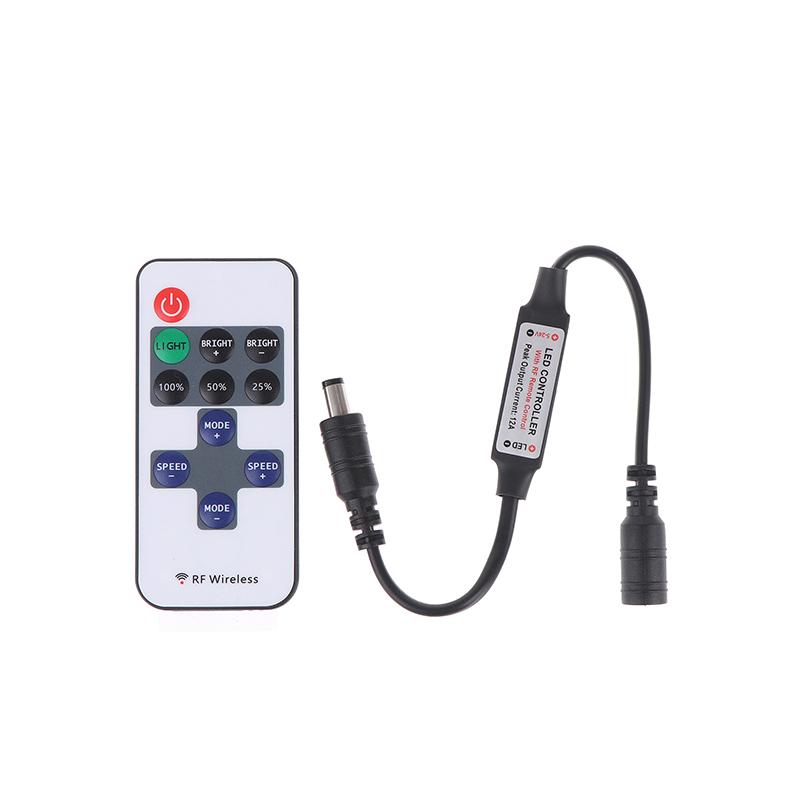 Mini Led Single Color Dimmer Dc 5V 12V 24V 6A 5050 2835 Strip Lights Constant Voltage Pwm Signal Controller With Rf 9/Key Remote