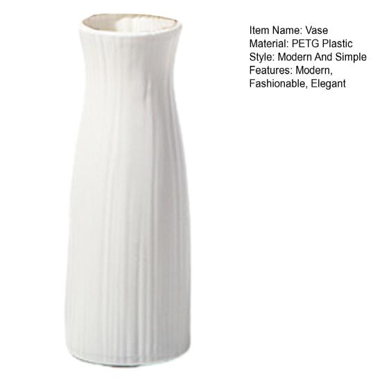 Keramisk Look Plastvas Nordisk Boho Stil Vas Modern Blomsterarrangemang Behållare för Kök Vardagsrum Sovrum Heminredning