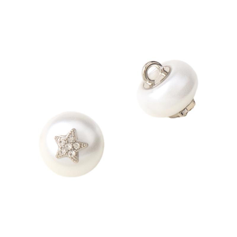 5pcs Resin Metal Pentagram Diamond Button Women'S Cardigan Sweater Small Fragrant Wind Button Shirt Top Button