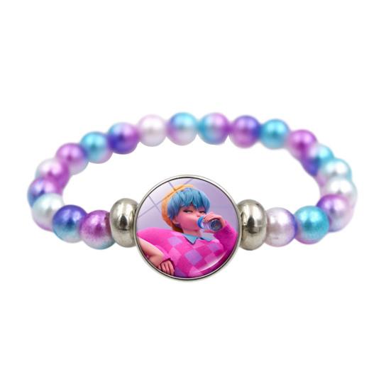 Yousheng Korean Pop Beaded Bracelet Anime Inspired Fashion Bracelet Colorful Beads Bracelet for Women Men Girls Boys Fans