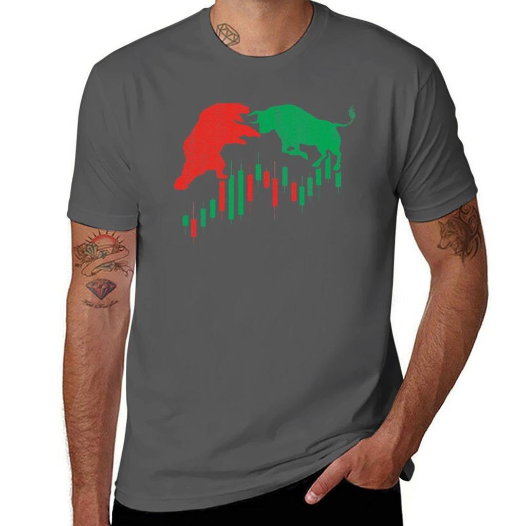 Day Trader Bull Bear Stock Investor Investing Trading Cryptocurrency Forex TShirt Plus Size Simple Casual Top