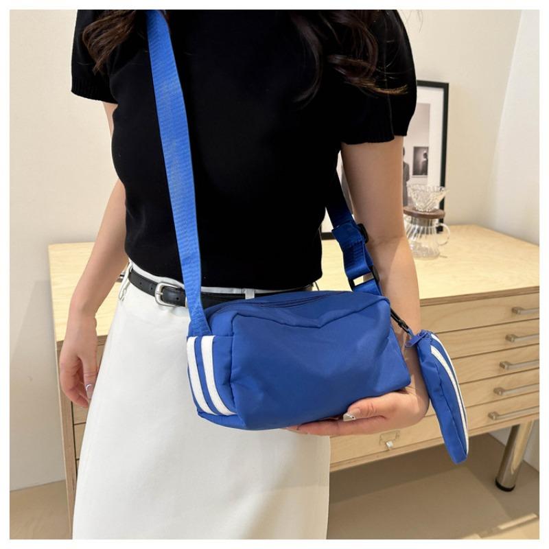 Nylon Fashion Striped Mother and Child Bag Women's New Casual Messenger Bag Shoulder Pillow Commuter Bag