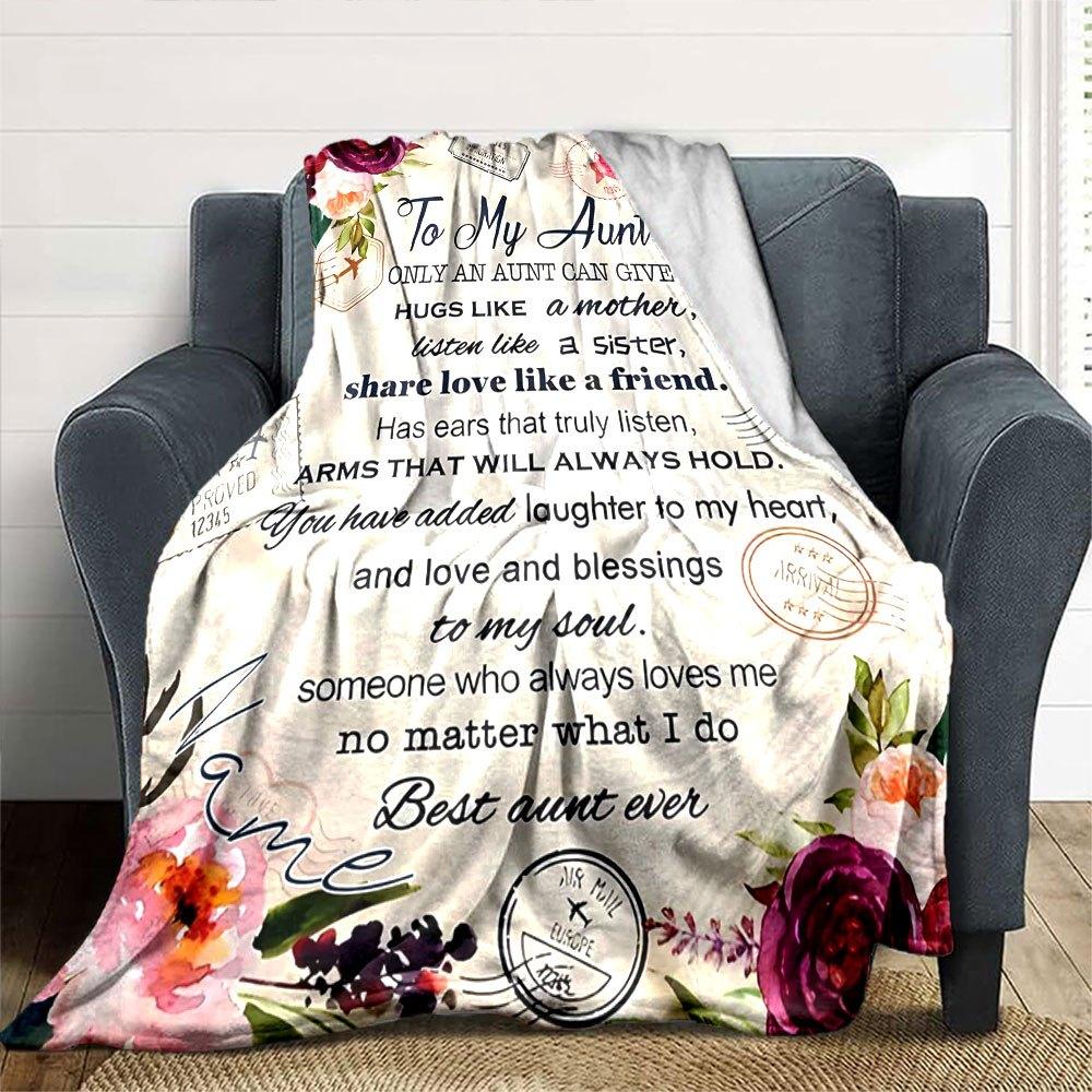 Customized Name Blanket For My Aunt Soft Comfortable Lightweight And Multifunctional Suitable For Picnics Sofas Offices Beds And Living Rooms The
