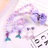 Colar de Pérolas de Sereia e Conjunto de Acessórios de Princesa para Meninas - Conjunto de 5 Peças para Presente de Feriado