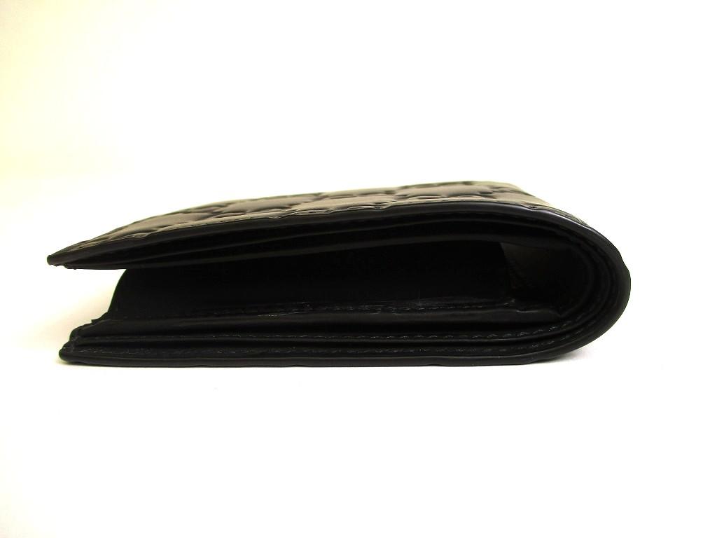 Authentisches GUCCI GG Schwarzer Gummi-Effekt Bifold Geldbörse Kompakte Geldbörse #a843 Aufgearbeitet