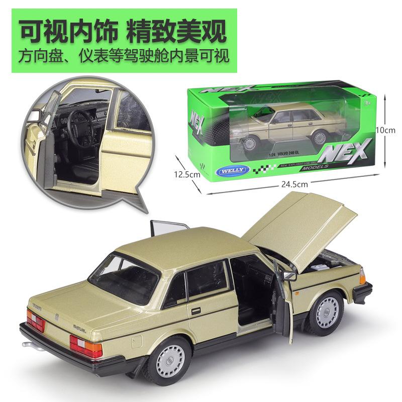 WELLY 1:24 VOLVO 240 GL Alloy Classic Car Model Diecasts Metal Toy Vehicles Car Model Simulation Collection Childrens Toys Gifts