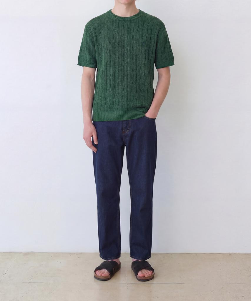 Edeunbeoleokeulleob High-Twist Linen Cable S/S Knit (Green)