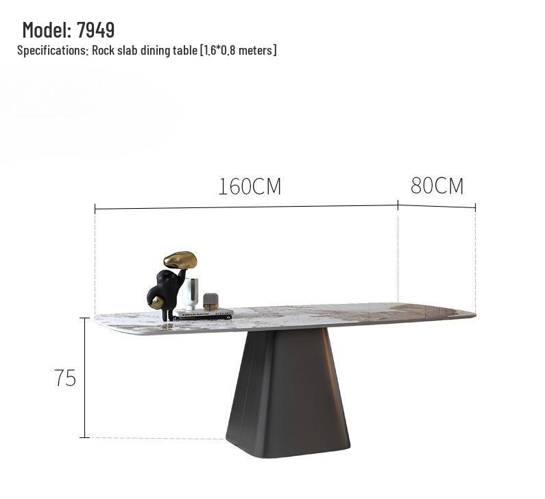 Modern Italian Rectangular Dining Set - Minimalist Light Luxury for Small Homes
