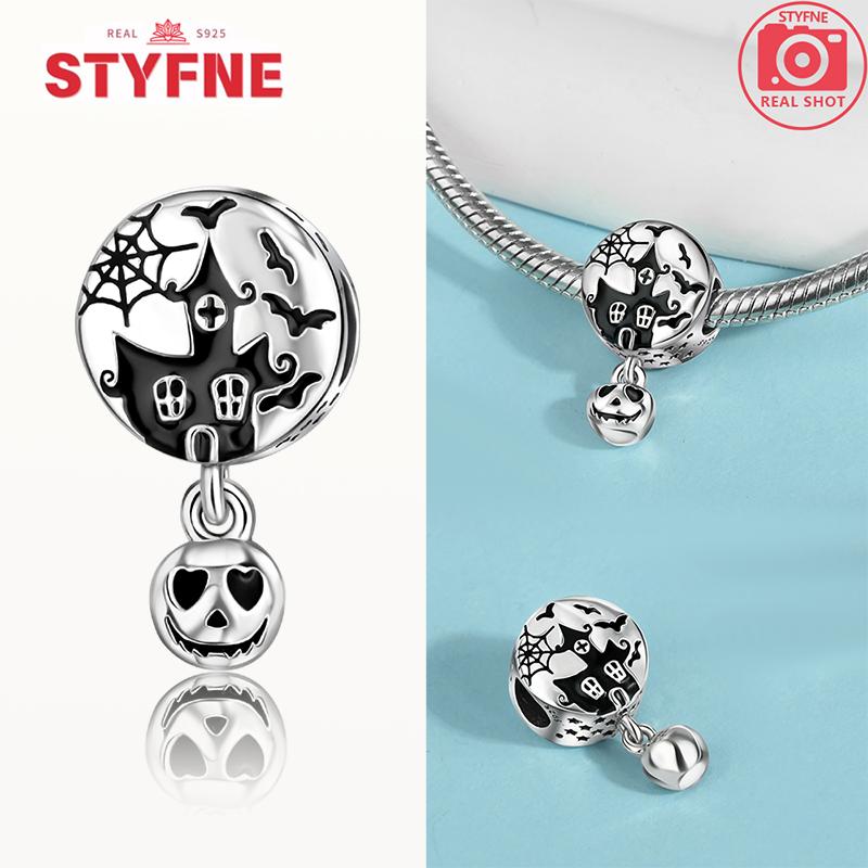 Coppercharms Ghost&Pumpkin New Halloween Party Luminous Beads Fit Original Bracelet Diy Fine Jewelry Gifts For Women Making