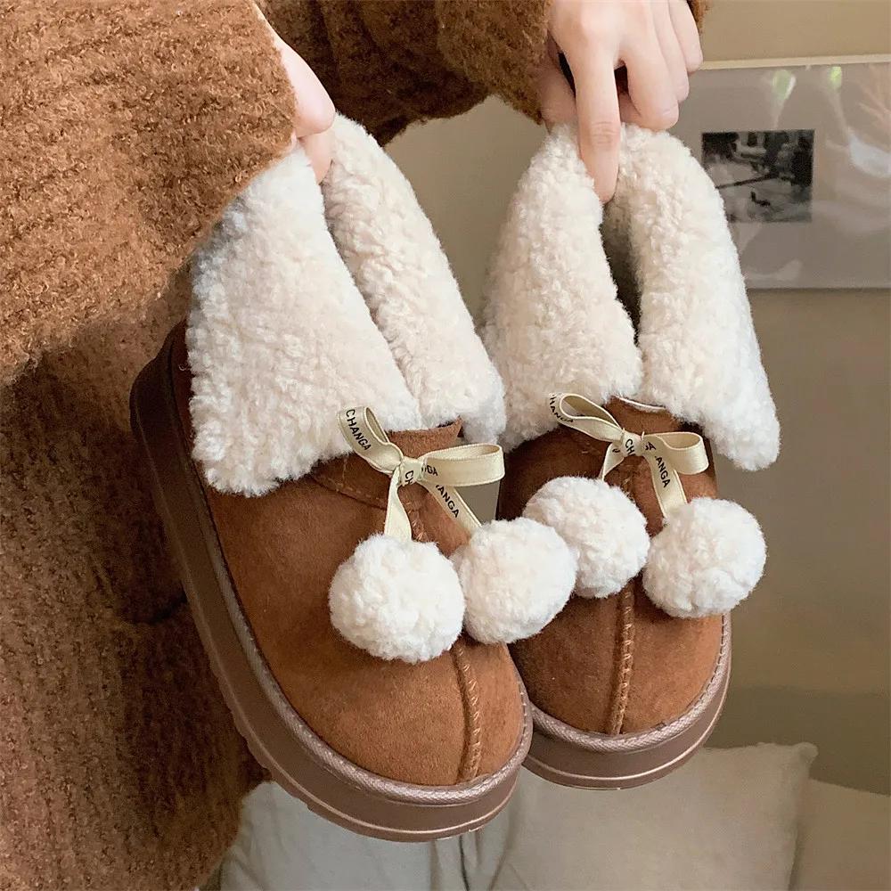 

Зимние меховые пушистые зимние сапоги Evlight, женские теплые хлопковые сапоги с плюшевой подкладкой, мягкие уютные домашние хлопковые туфли, повседневные меховые зимние сапоги 40-41 темно-коричневого