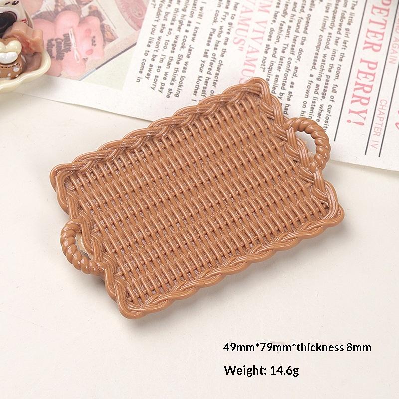 Simulation Mini 1/6 Scale Miniature Dollhouse Basketwork Bread Baguette Basket Food Model For Doll Accessories Toy