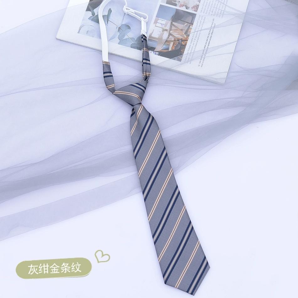 Preppy Chic JK Ties Women Young Girls Striped Necktie Retro Badge Brown Lazy-tie College Student DK Uniform Shirt Dress Cravat