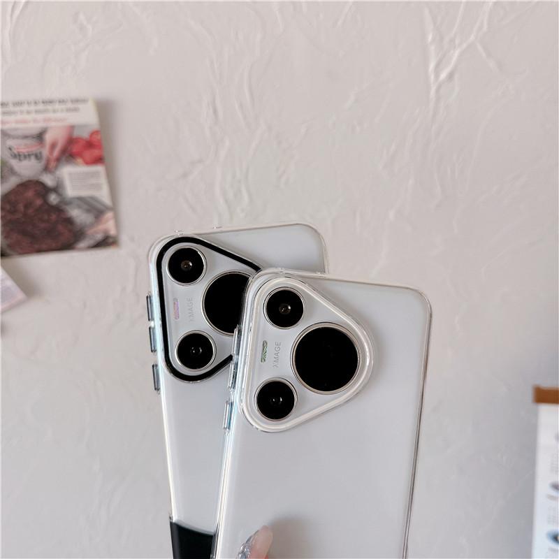 Transparent Double Color Montage Down Up Insert PC Case For Huawei Pura 70 Ultra Pro Plus Shockproof Back Cover Shell Protector