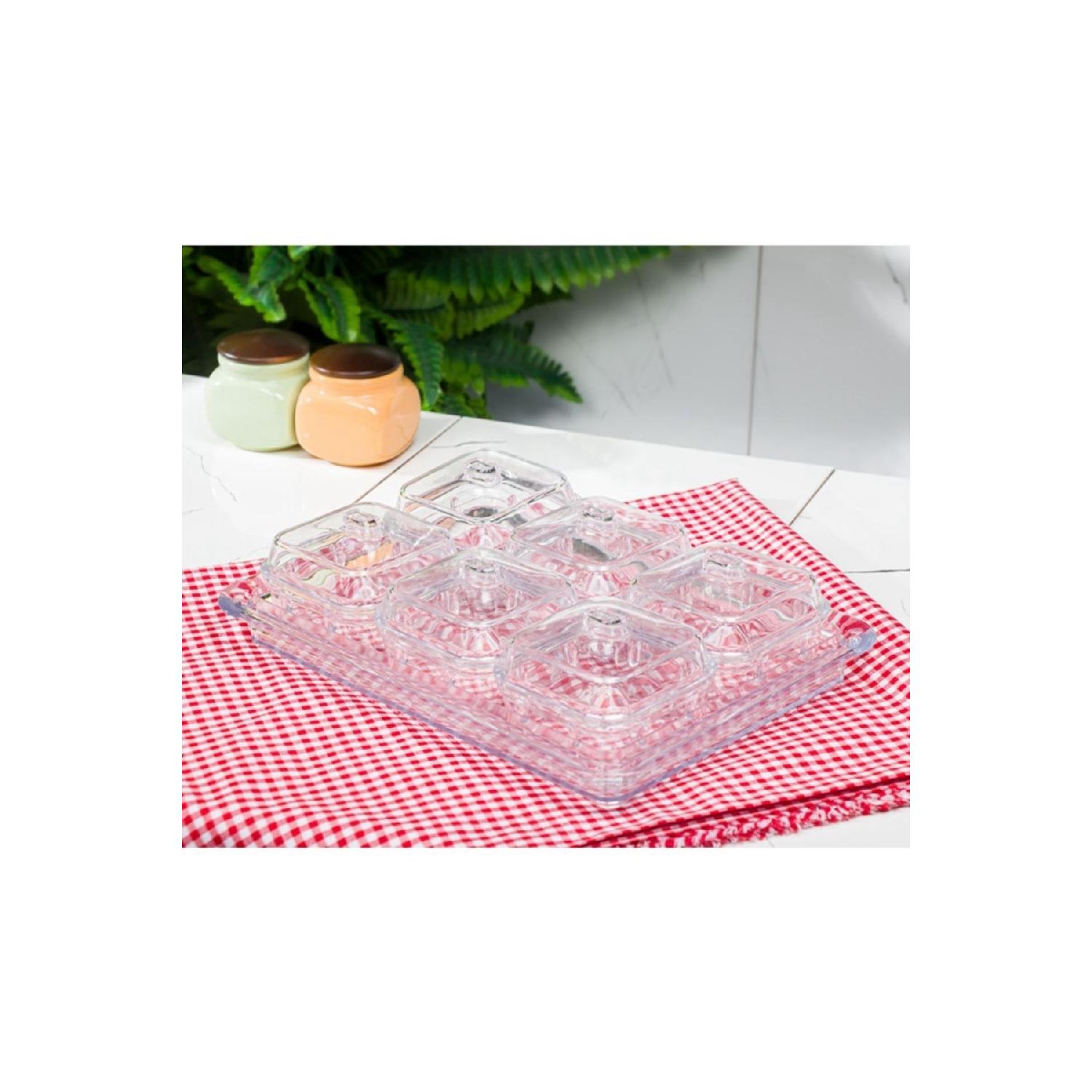 

Прозрачная миска для завтрака из 6 предметов с крышками фиолетовый