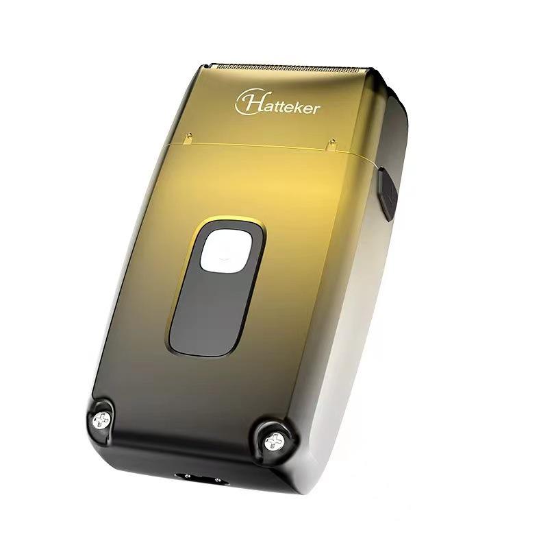 White Electric Three-Blade Mesh Head Shaver - Waterproof Clipper for Balding and Hair Trimming