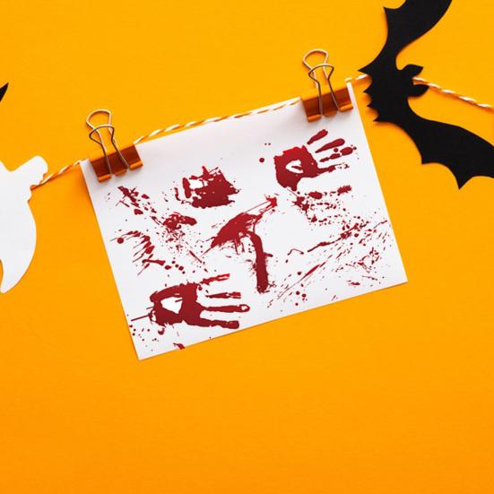12 Pack Halloween Postcards Scary Blood Handprint Sticky Notes Horror Themed Postcard for Holiday Party Invitations