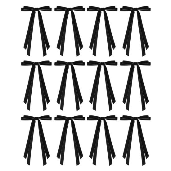 12 szt. Aksamitne kokardy świąteczne 6" x 8" Vintage kokardy na wieniec ozdoba świąteczna na choinkę pakowanie prezentów dekoracja wieńca girlandy