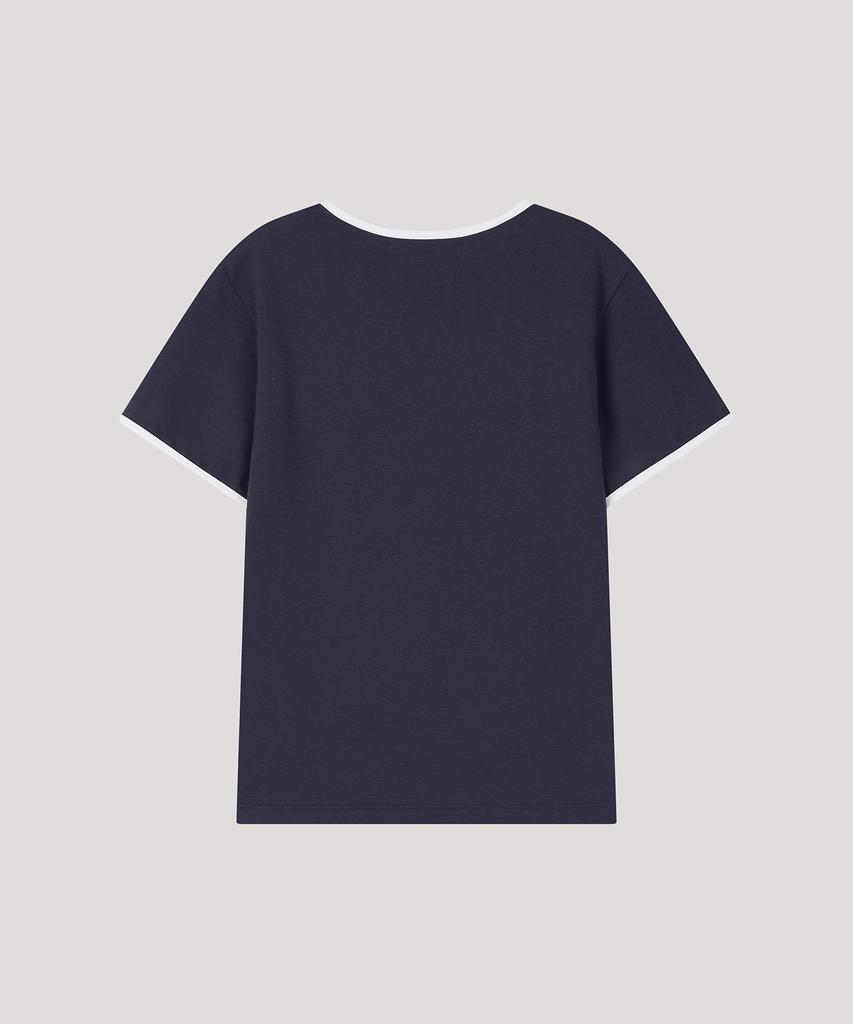 Deolil Layered Coloration Top_ Navy