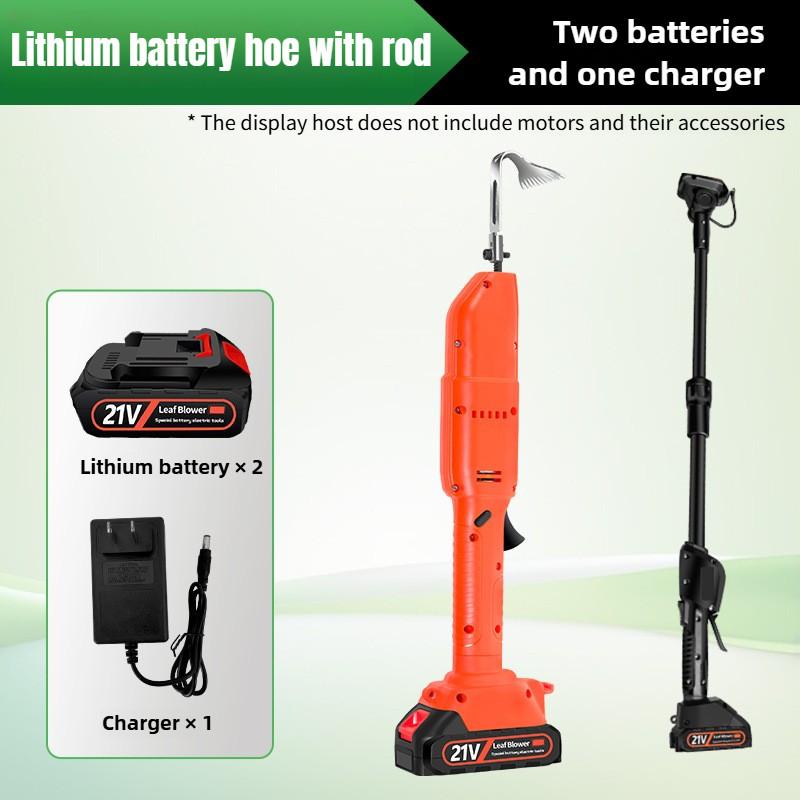 

Многофункциональная ручная электрическая мотыга Маленькая бытовая машина для рыхления почвы Садовая беспроводная прополка Роторный культиватор SET A-With Pole-Two Battery