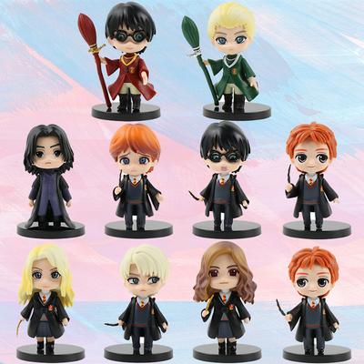 Hot 3-10pcs/set Harri Q Style Potter Posket Hermione Ron Hedwig Vinyl Figure Toy Cake Decoration Car Model PVC Doll Gift Toys