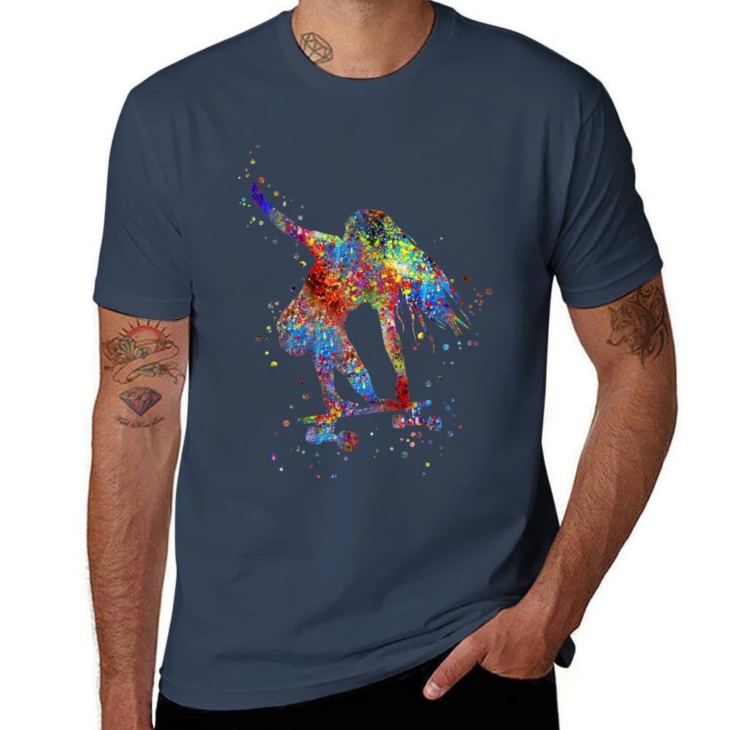 Skateboarder Skateboard Outdoor Street Sports Tshirt Holiday Lightweight Tshirt