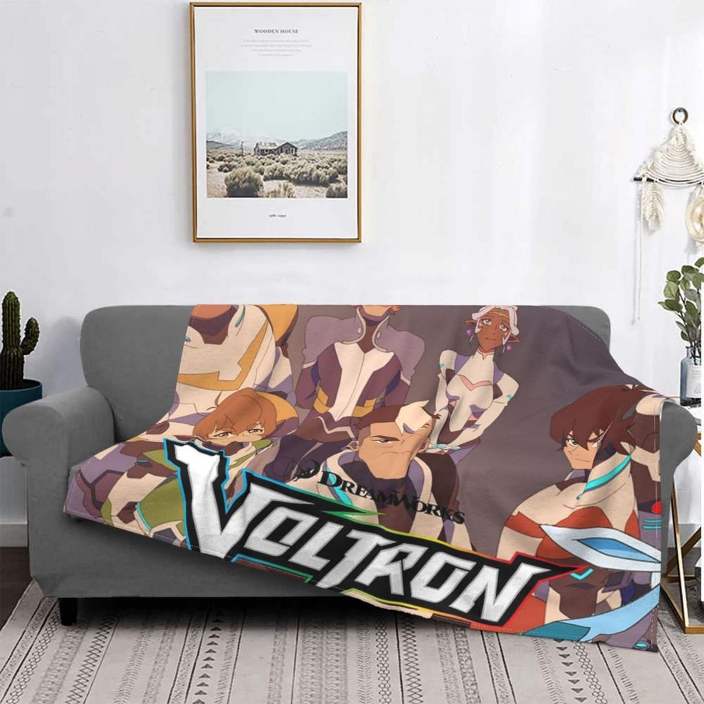 Voltron Legendary Defender Flannel Blankets Action Animation Warrior Funny Throw Blanket for Home 125*100cm Bedspread
