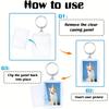 50/100pcs Clear Acrylic Photo Frame Keychains DIY 2D Picture Holders Frame Keychain Kit with Silvery Ring for Backpacks Car Keys