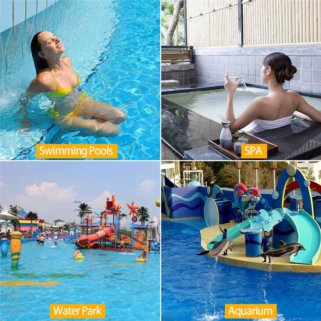 4PC Deluxe Large Blue and White Floating Swimming Pool Dispenser 5 Inch