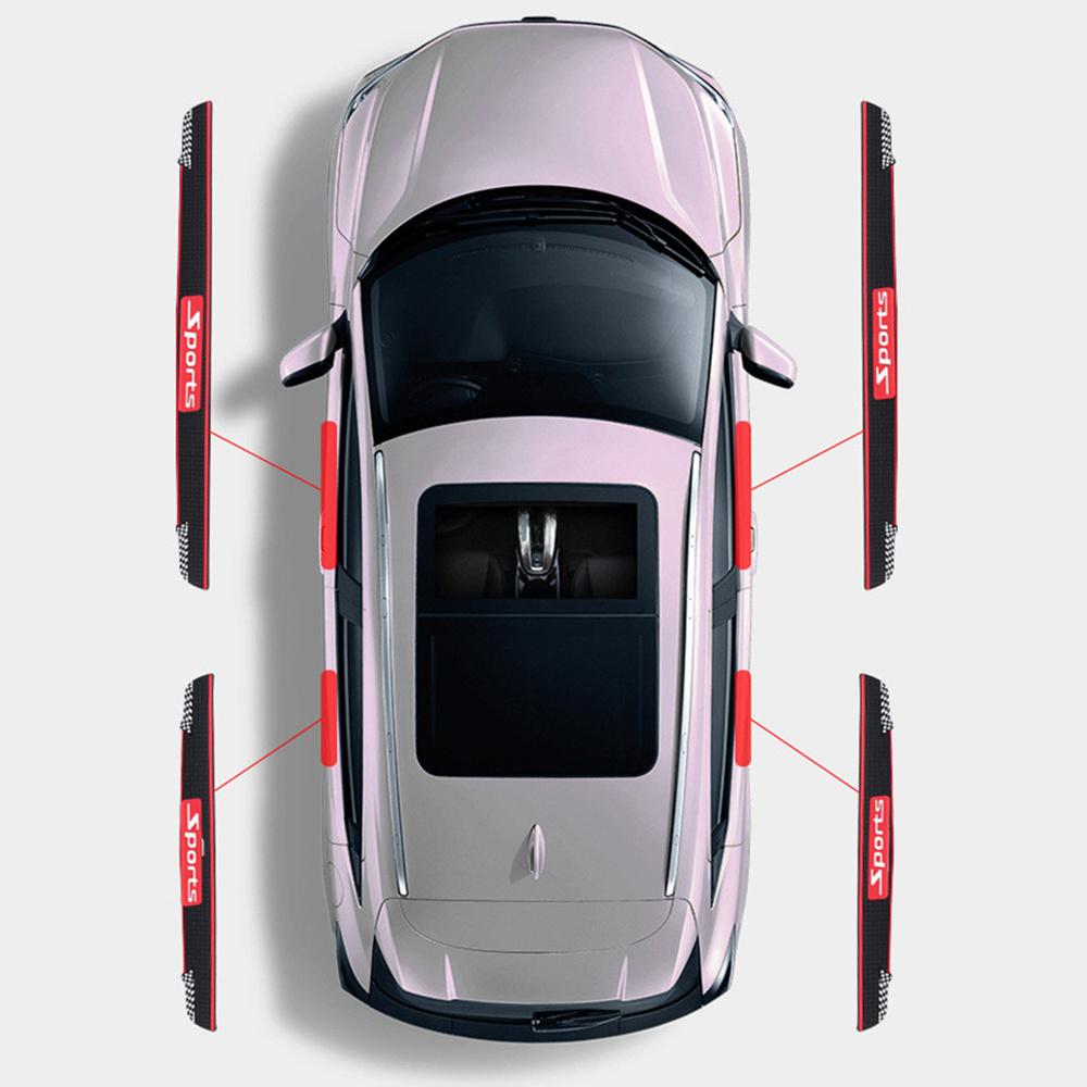 5Pc Black Rubber Car Door Scuff Sill Cover Panel Step Protector 4* Door + Trunk