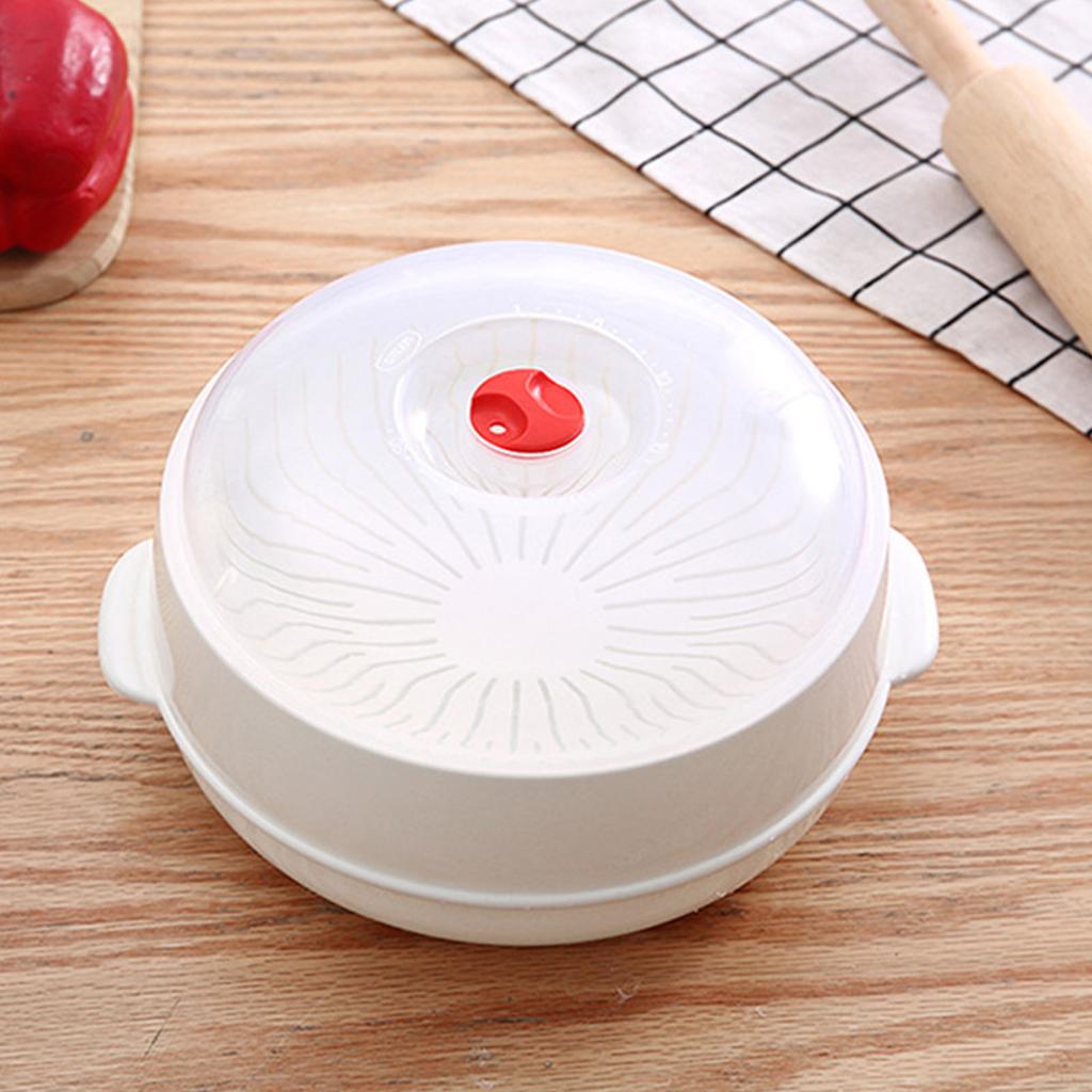 Parní hrnec do mikrovlnné trouby s širokými ergonomickými držadly, průhledným víkem a parními otvory pro efektivní ohřev, materiál PP5, vícevrstvý design