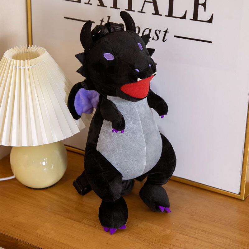 

Плюшевый рюкзак и наплечная сумка «Темный злой дракон» для детей 40cm 200g чёрный