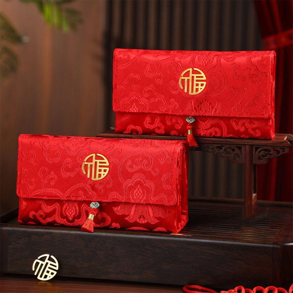 New Year's Bag Chinese Style Folding Red Envelope Traditional Blessing Wedding Money Envelope Bonus Hongbao Red Pocket Kids Gift