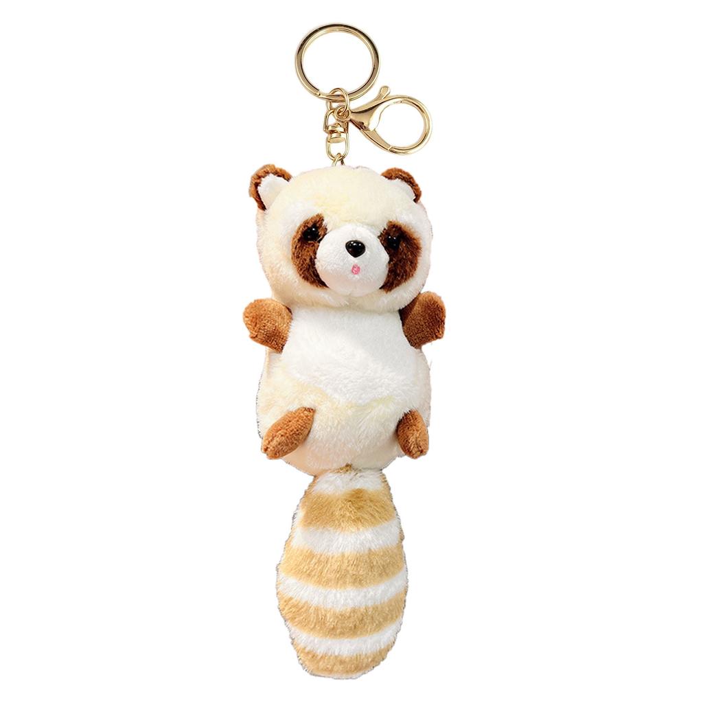 Plush Raccoon Keychain Hanging Ornament Lovely Pendants Keys Holder Backpack Handbag Charm Fashion Jewelry for Women