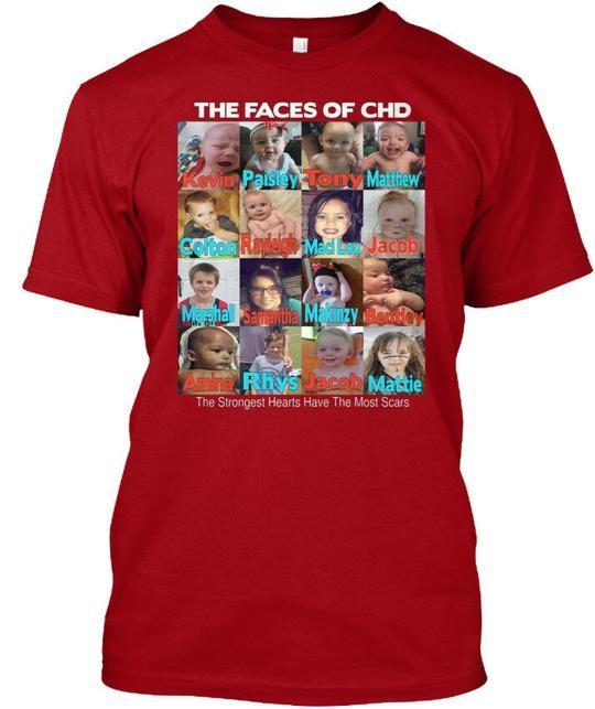 The Faces Of Chd 4 Awareness Kevin Paisley Tony T-Shirt Made in USA S to 5XL M