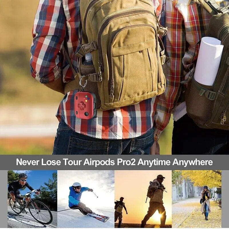 Für Airpods Pro 2. Generation Hülle mit Schlüsselanhänger, vollständig schützende klassische Handheld-Spielekonsolen-Design-Abdeckung für Airpods 2 3